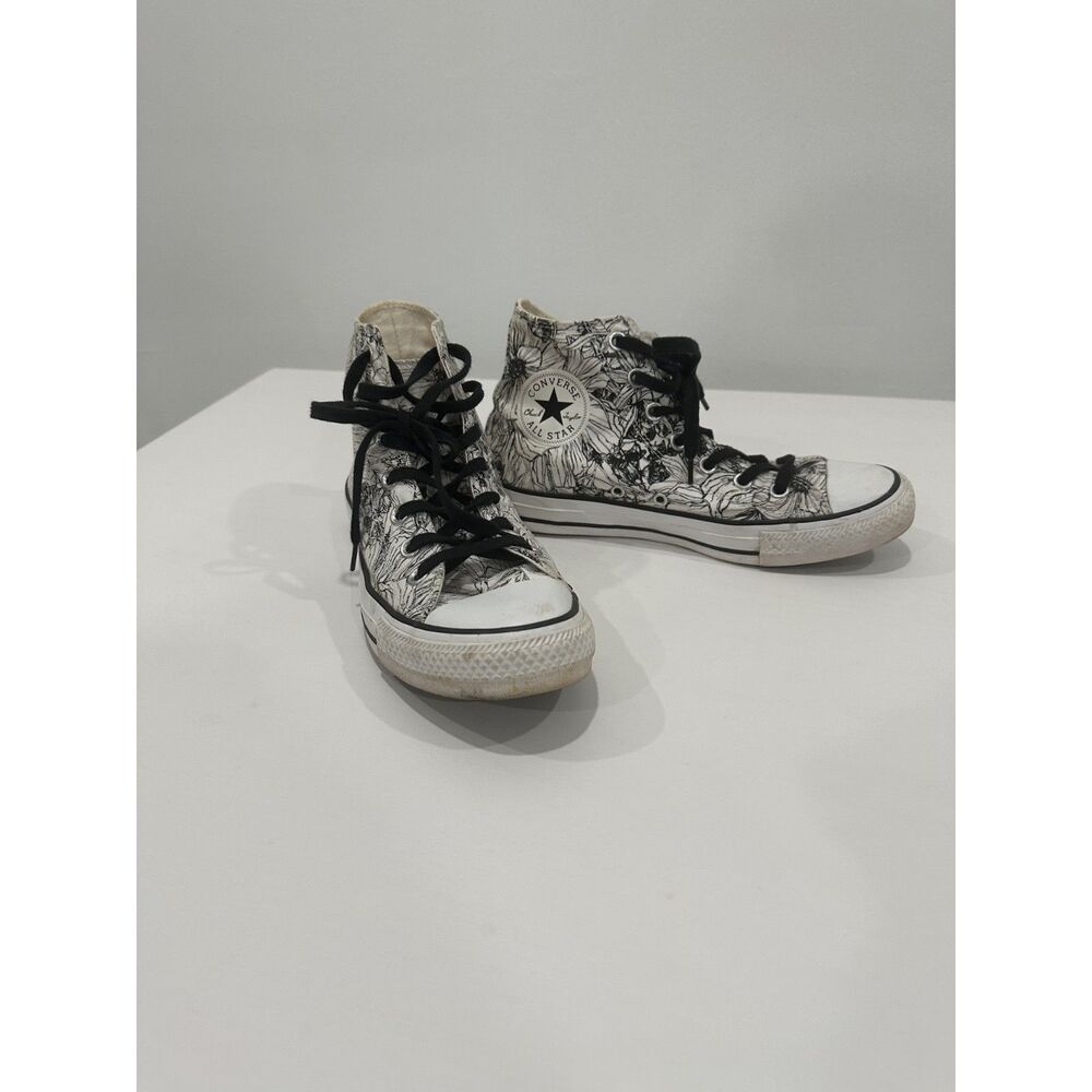 Converse Chuck Taylor All Star Floral High Top Women’s Size 8 Black White